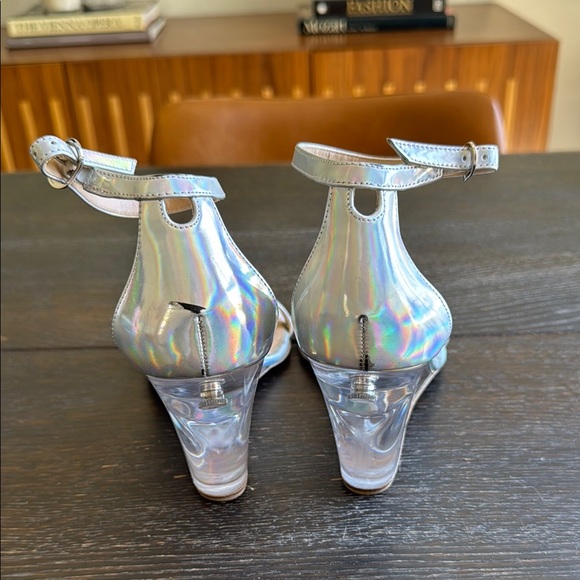 Stuart Weitzman Silver Wedge Sandals - Picture 5 of 7